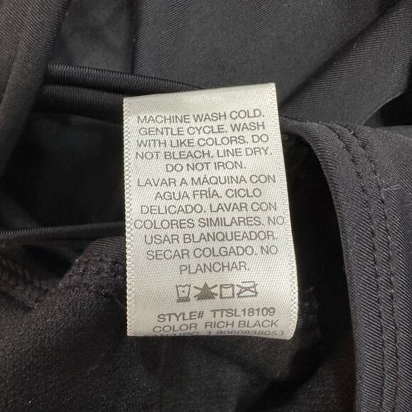 Time and True Womens Solid Black One Piece Swimsuit Large Pool Workout Beach‎ - Picture 7 of 7